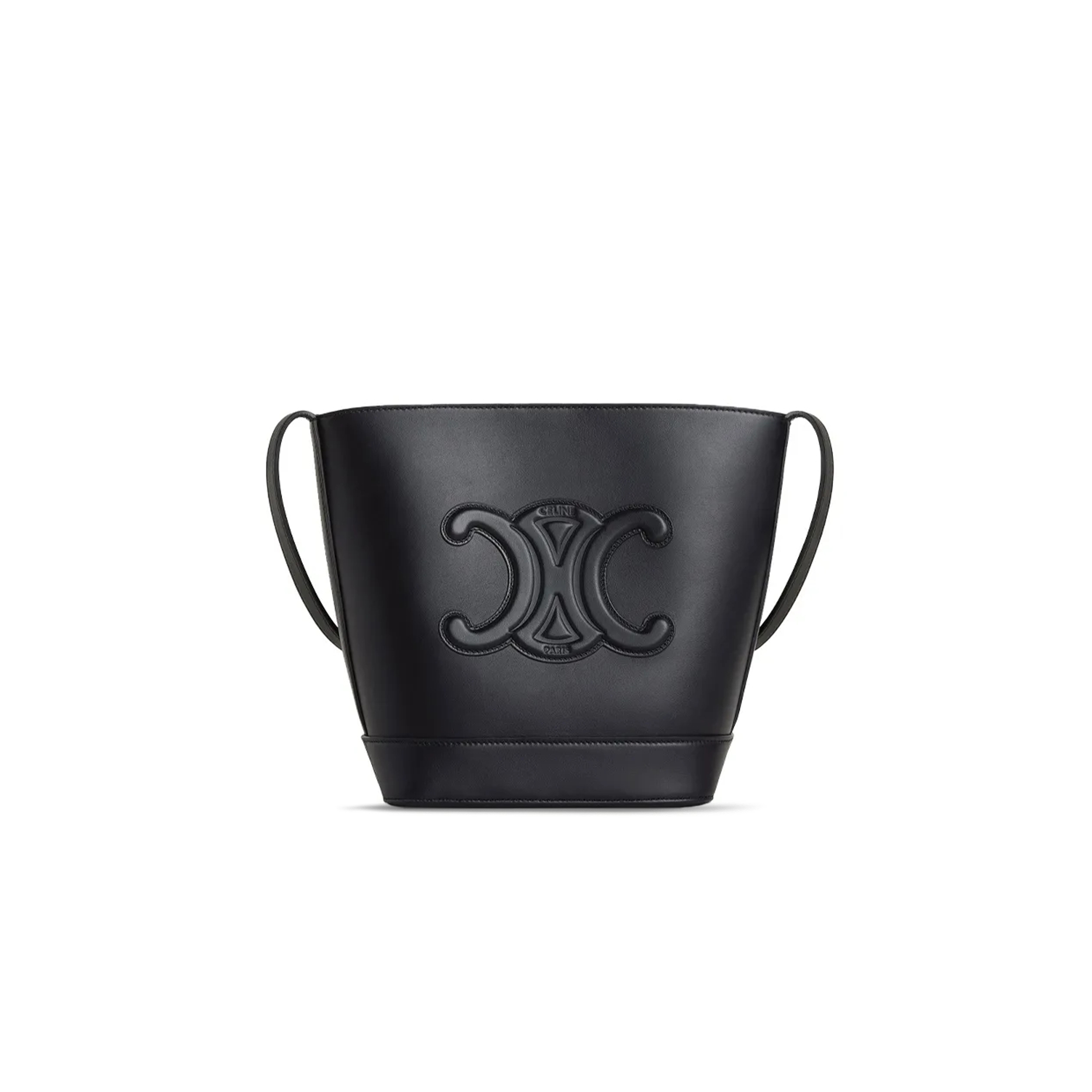 CELINE SMALL BUCKET BAG IN CUIR TRIOMPHE SMOOTH COWHIDE 198243DU3.38NO (22*18*13cm)